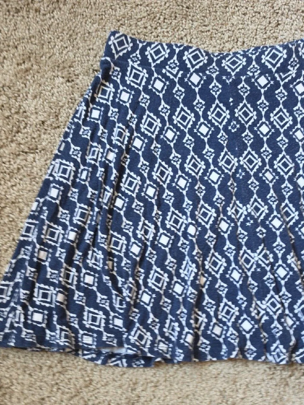 Rue21 Navy & White Printed Skater Skirt
